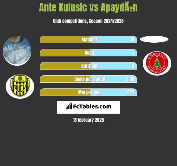 Ante Kulusic vs ApaydÄ±n h2h player stats