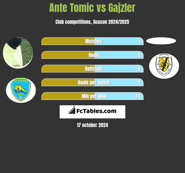 Ante Tomic vs Gajzler h2h player stats