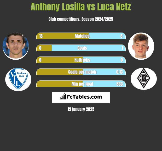 Anthony Losilla vs Luca Netz h2h player stats