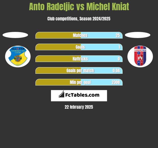 Anto Radeljic vs Michel Kniat h2h player stats