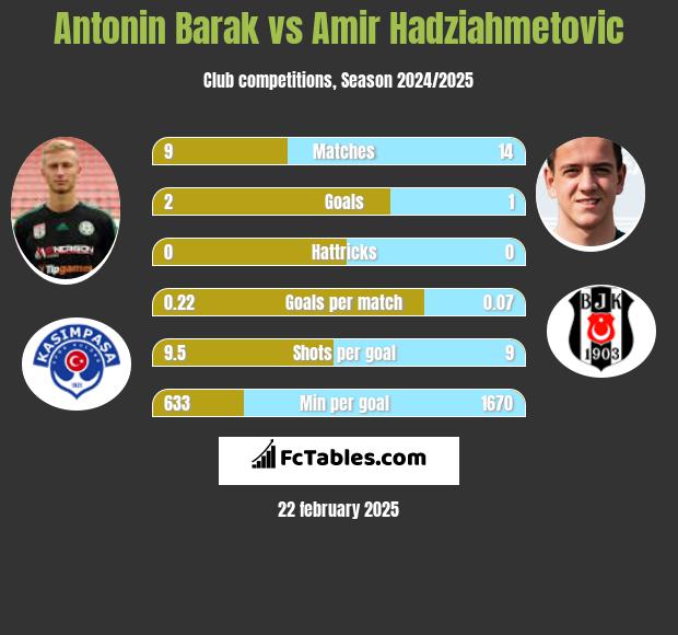 Antonin Barak vs Amir Hadziahmetovic h2h player stats