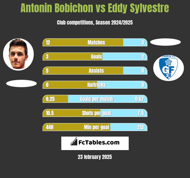 Antonin Bobichon vs Eddy Sylvestre h2h player stats