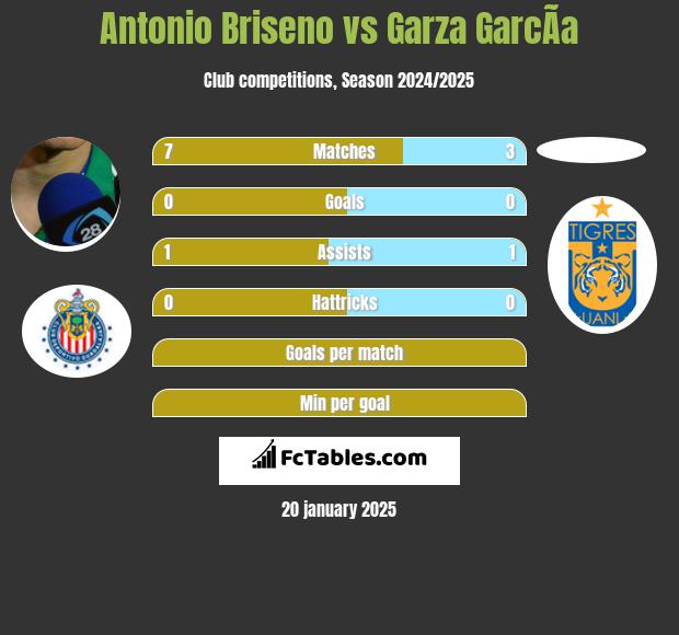 Antonio Briseno vs Garza GarcÃ­a h2h player stats