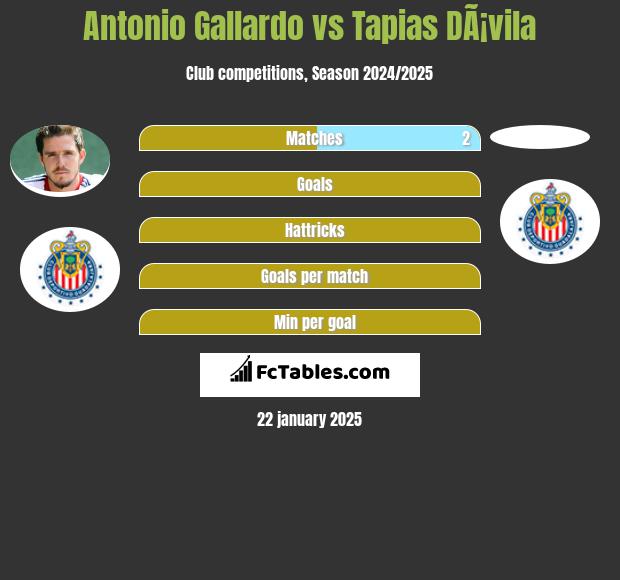 Antonio Gallardo vs Tapias DÃ¡vila h2h player stats