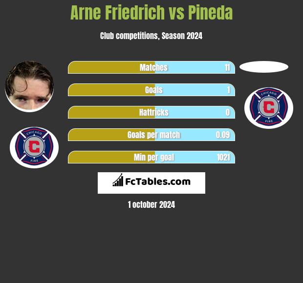 Arne Friedrich vs Pineda h2h player stats