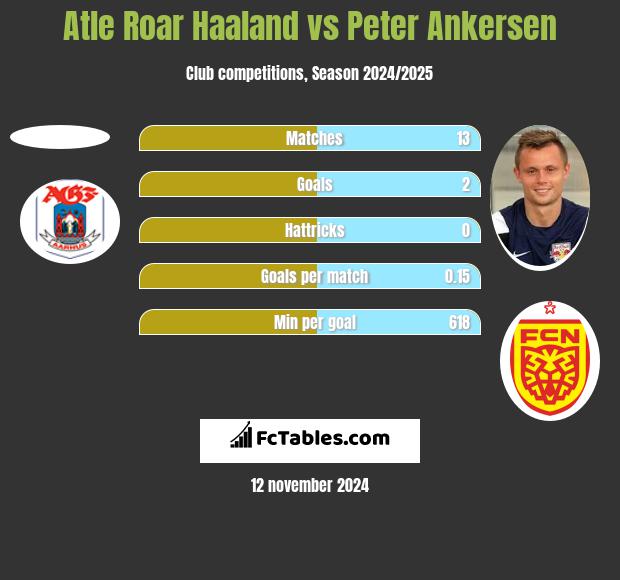 Atle Roar Haaland vs Peter Ankersen h2h player stats