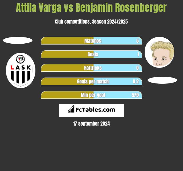 Attila Varga vs Benjamin Rosenberger h2h player stats