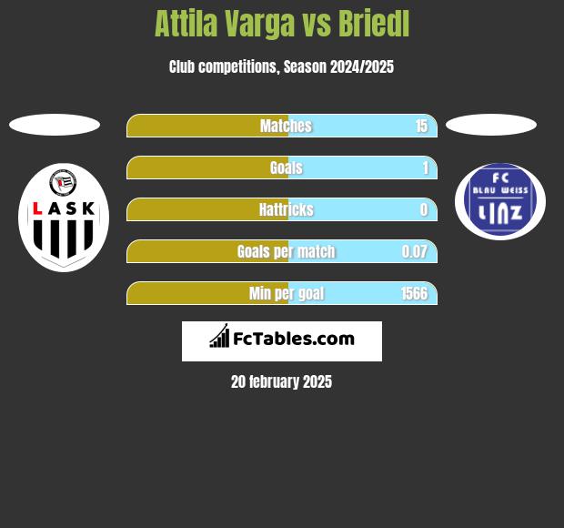 Attila Varga vs Briedl h2h player stats