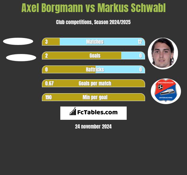 Axel Borgmann vs Markus Schwabl h2h player stats