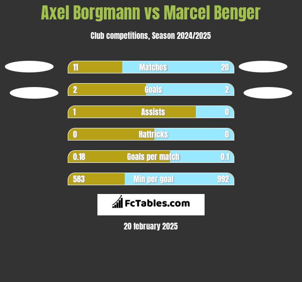 Axel Borgmann vs Marcel Benger h2h player stats