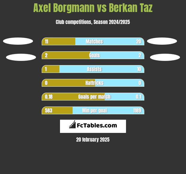 Axel Borgmann vs Berkan Taz h2h player stats