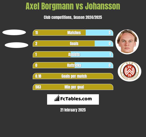 Axel Borgmann vs Johansson h2h player stats