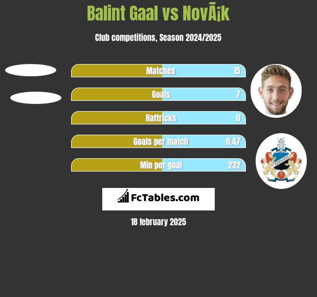 Balint Gaal vs NovÃ¡k h2h player stats