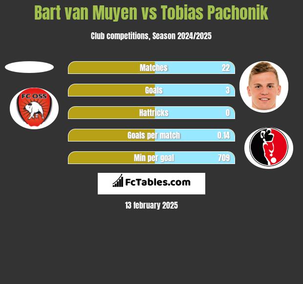 Bart van Muyen vs Tobias Pachonik h2h player stats