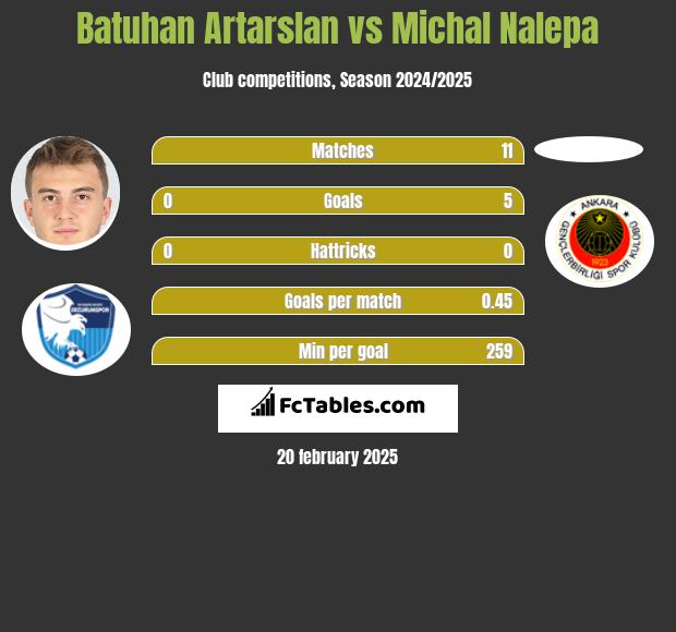 Batuhan Artarslan vs Michał Nalepa h2h player stats