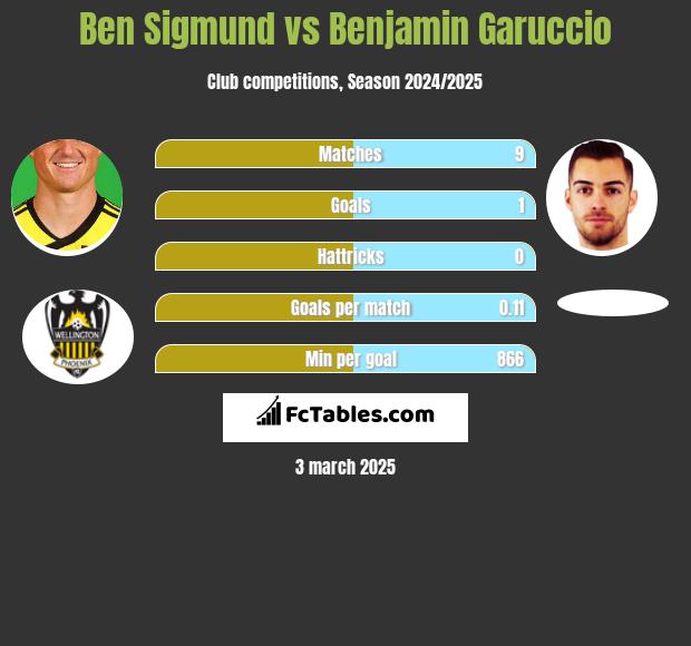 Ben Sigmund vs Benjamin Garuccio h2h player stats