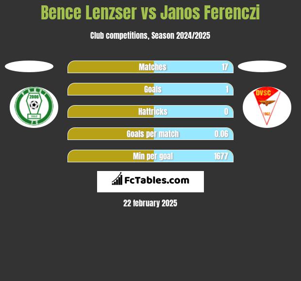 Bence Lenzser vs Janos Ferenczi h2h player stats