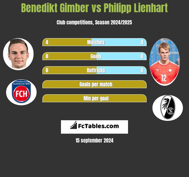 Benedikt Gimber vs Philipp Lienhart h2h player stats