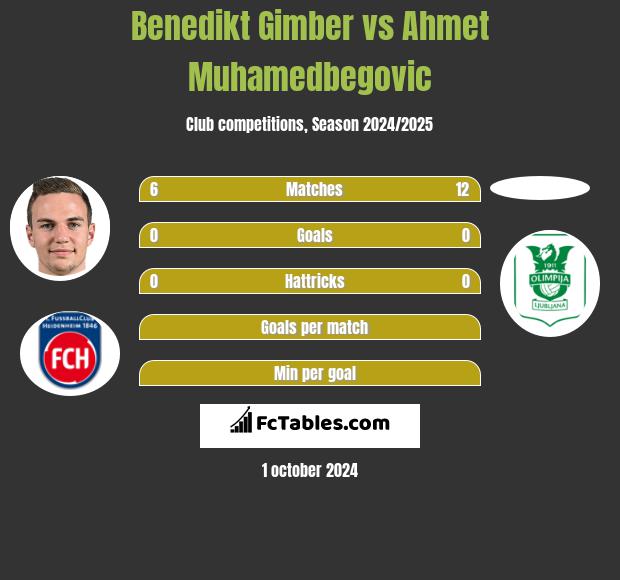 Benedikt Gimber vs Ahmet Muhamedbegovic h2h player stats