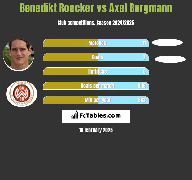 Benedikt Roecker vs Axel Borgmann h2h player stats