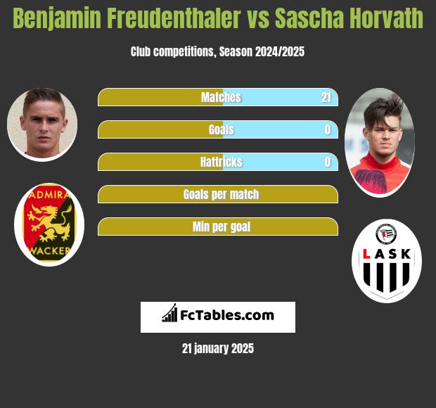 Benjamin Freudenthaler vs Sascha Horvath h2h player stats