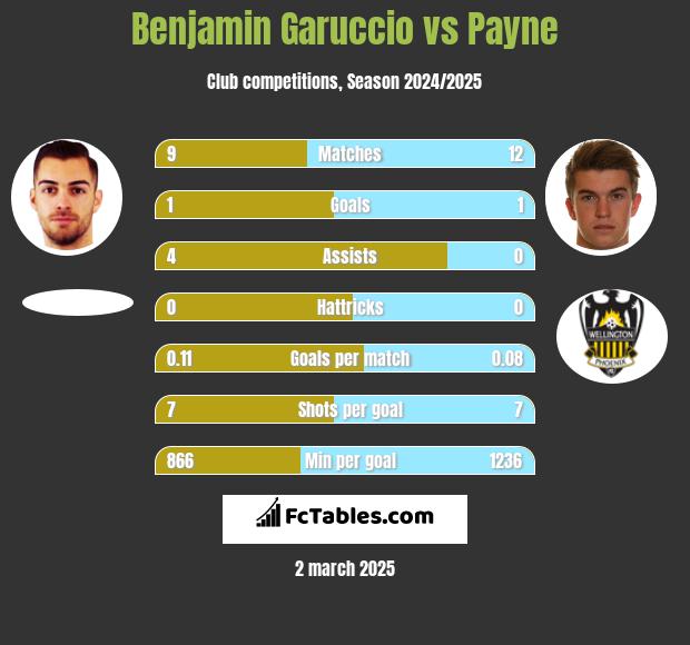 Benjamin Garuccio vs Payne h2h player stats