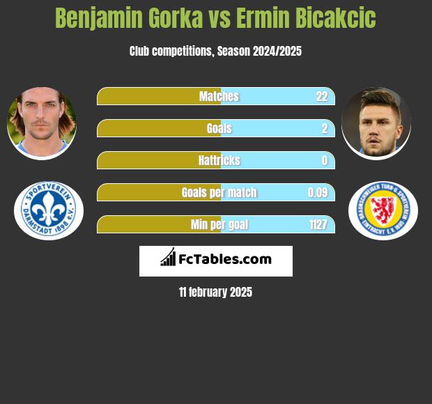 Benjamin Gorka vs Ermin Bicakcić h2h player stats