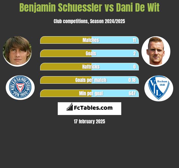 Benjamin Schuessler vs Dani De Wit h2h player stats