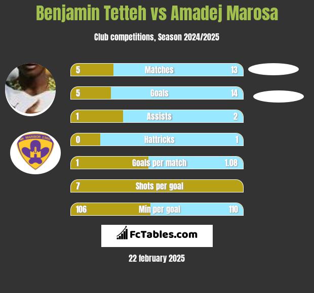 Benjamin Tetteh vs Amadej Marosa h2h player stats