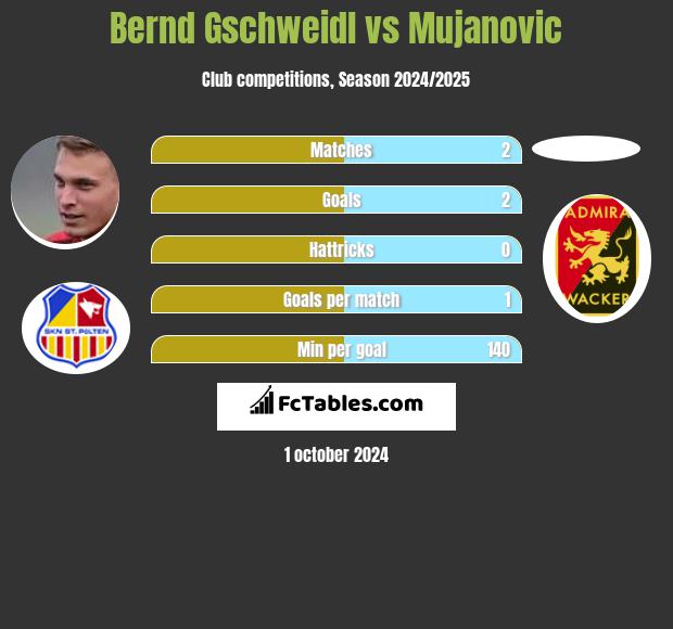 Bernd Gschweidl vs Mujanovic h2h player stats