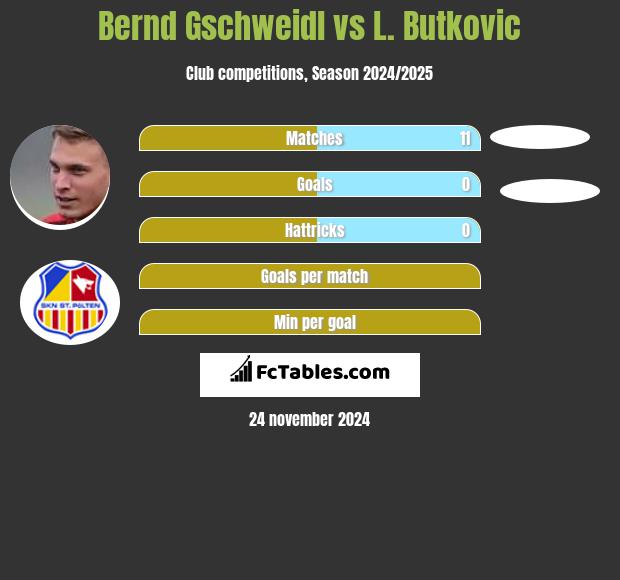 Bernd Gschweidl vs L. Butkovic h2h player stats