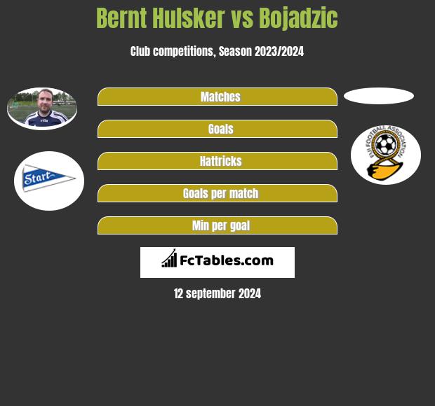 Bernt Hulsker vs Bojadzic h2h player stats