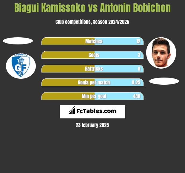 Biagui Kamissoko vs Antonin Bobichon h2h player stats