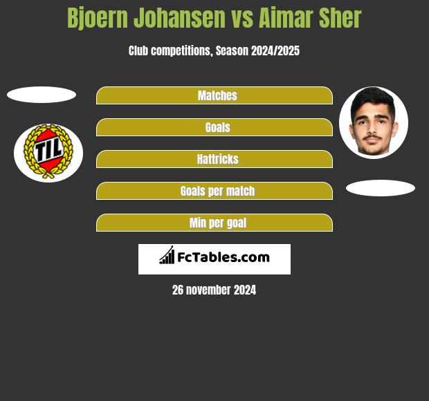 Bjoern Johansen vs Aimar Sher h2h player stats