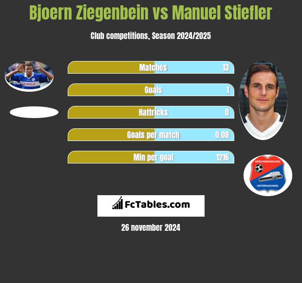 Bjoern Ziegenbein vs Manuel Stiefler h2h player stats