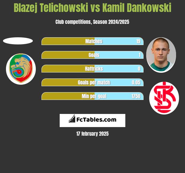 Błażej Telichowski vs Kamil Dankowski h2h player stats