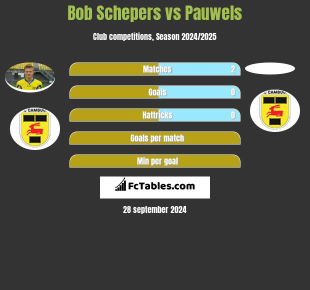 Bob Schepers vs Pauwels h2h player stats