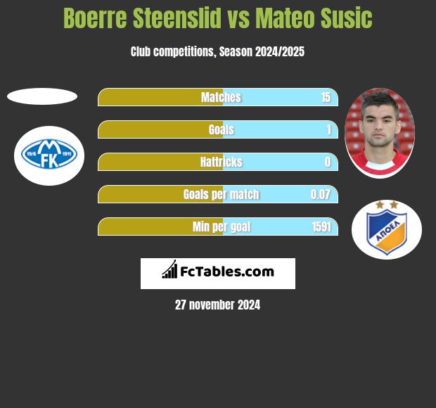 Boerre Steenslid vs Mateo Susic h2h player stats