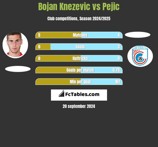 Bojan Knezevic vs Pejic h2h player stats