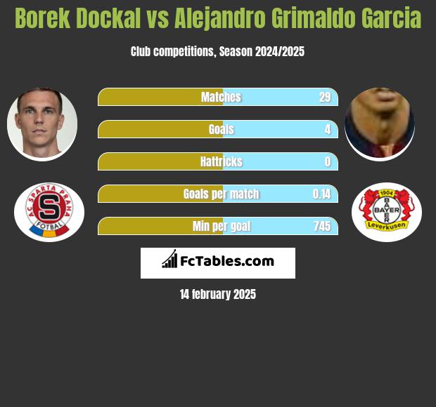 Borek Dockal vs Alejandro Grimaldo Garcia h2h player stats