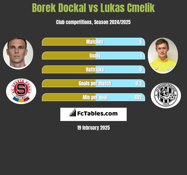 Borek Dockal vs Lukas Cmelik h2h player stats