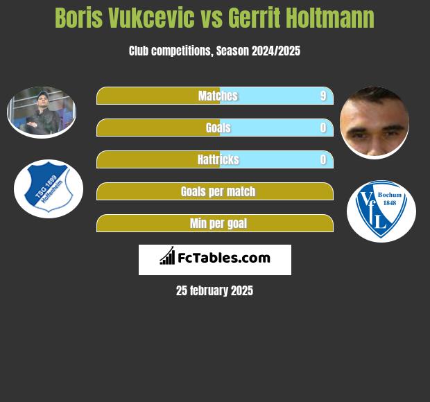 Boris Vukcevic vs Gerrit Holtmann h2h player stats