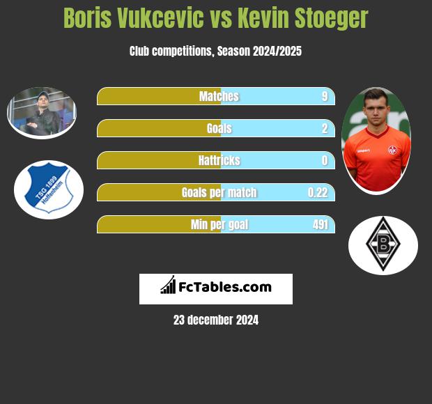 Boris Vukcevic vs Kevin Stoeger h2h player stats