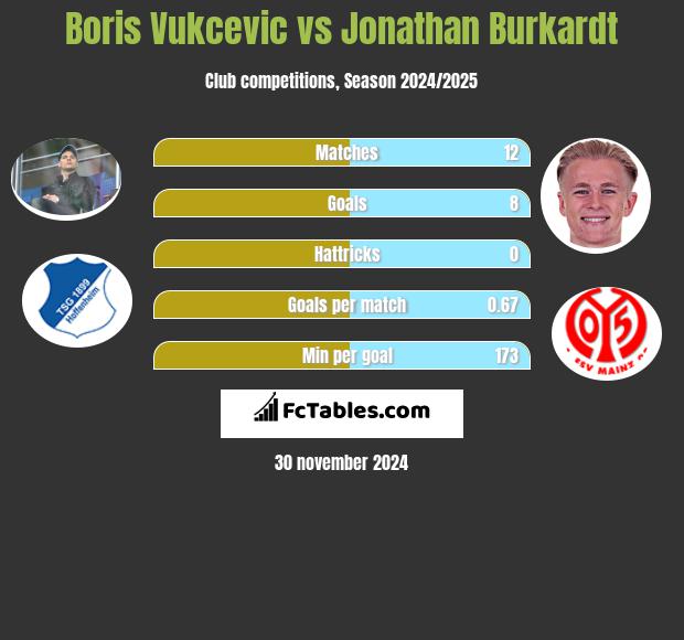 Boris Vukcevic vs Jonathan Burkardt h2h player stats