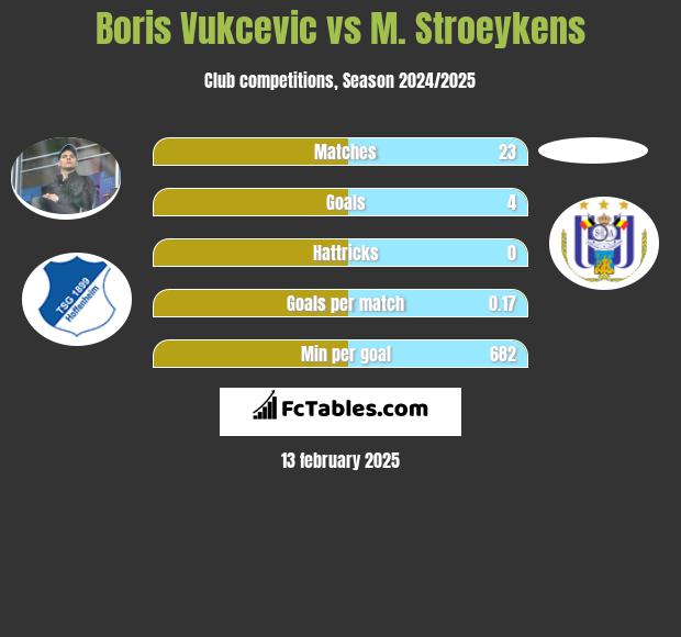 Boris Vukcevic vs M. Stroeykens h2h player stats