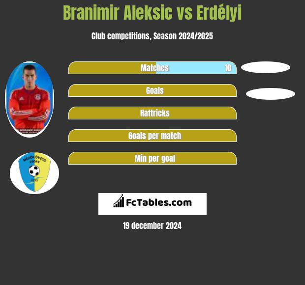 Branimir Aleksic vs Erdélyi h2h player stats