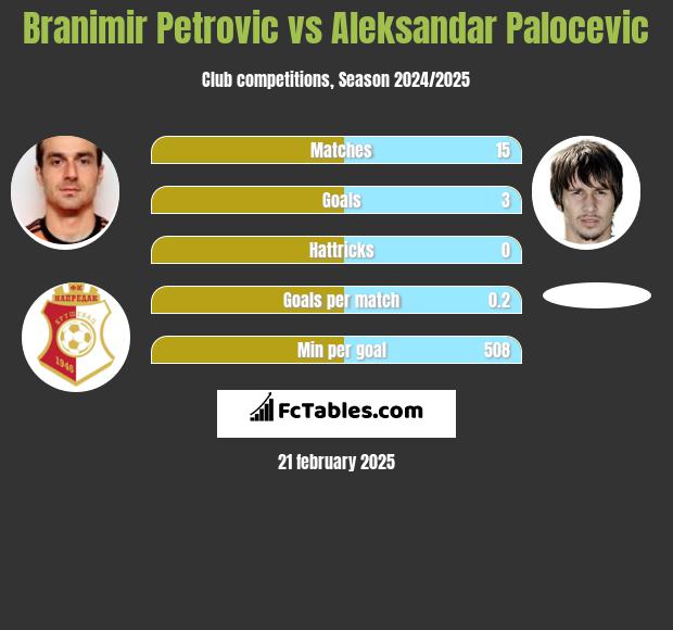 Branimir Petrovic vs Aleksandar Palocevic h2h player stats