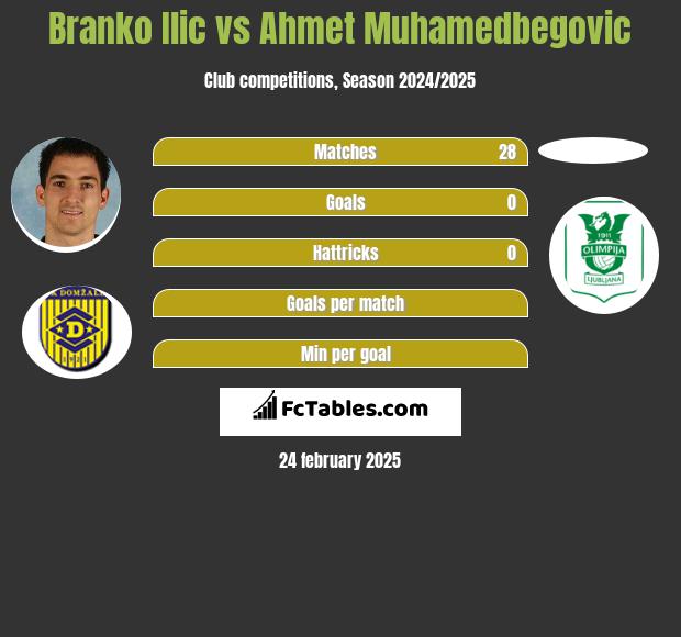 Branko Ilic vs Ahmet Muhamedbegovic h2h player stats