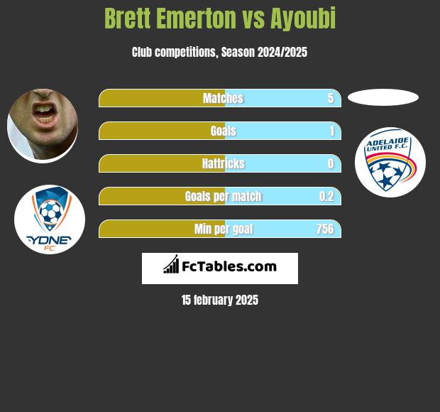 Brett Emerton vs Ayoubi h2h player stats