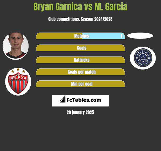 Bryan Garnica vs M. Garcia h2h player stats